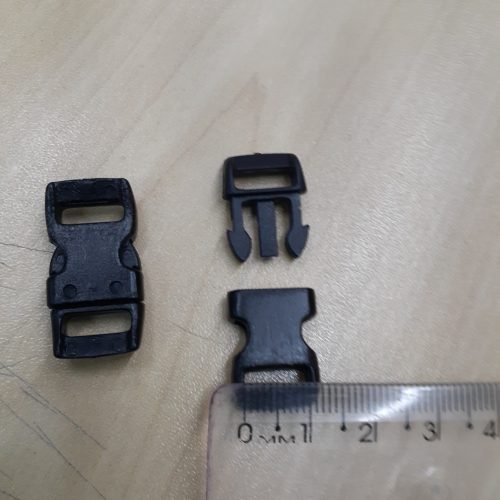 Fecho Engate Rápido Preto 10mm P/ Bolsa Mochila