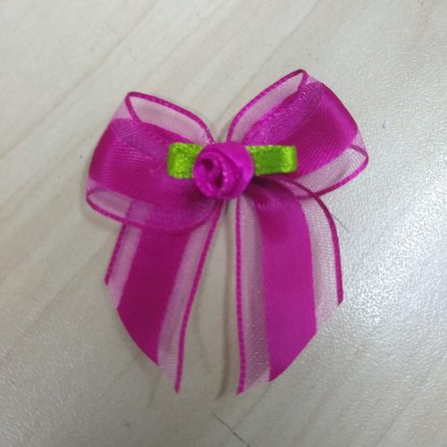 Laço Cetim c/ Voal e Rococó Cetim Pink