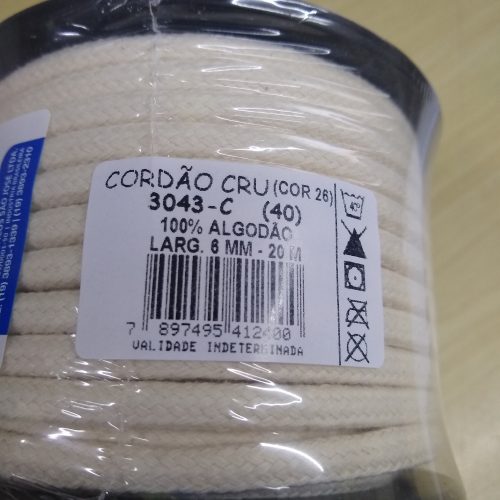 Cordão Trançado Cru 3043   6mm