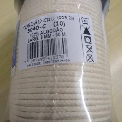 Cordão Trançado Cru 3040  3mm