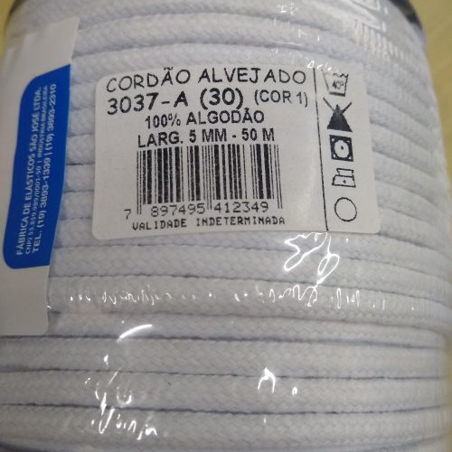 Cordão Trançado Branco  3037  5mm