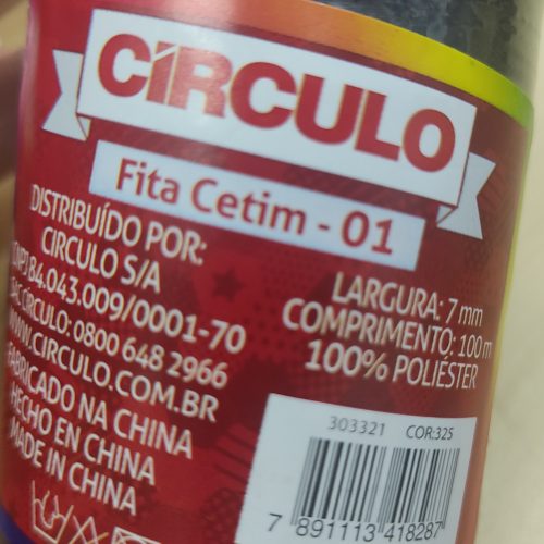Fita Cetim Circulo 7mm